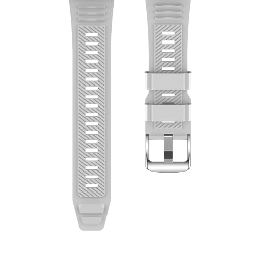 SOUYIE Silicone Watch Bands, 22mm Quick Release Silicone Replacement Watch Strap with Silver Stainless Steel Buckle, Compatible SW-7 Smart Watch