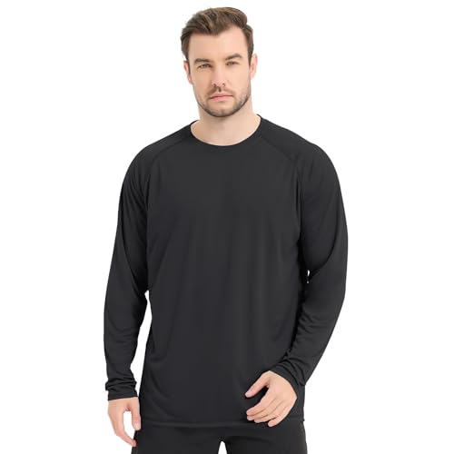Rash Guard Shirts for Men Long Sleeve Sun Protection Shirts Outdoor Regular Fit Swim Shirt Quick Dry