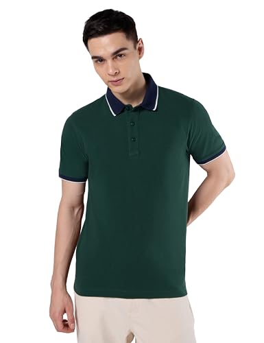 Image of Symbol Premium Men's 100% Cotton Solid Polo T-Shirt - Regular Fit | Pique Knit