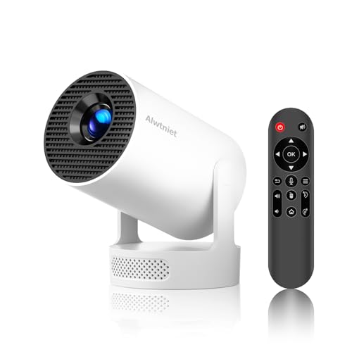 Image of Mini Projector 4K Support, Portable Smart Projector with WiFi 6 and Bluetooth 5.4, 5w Soundbase Speaker, Auto Keystone 180° Rotatable, 8000 Lumens, Home Bedroom Movie Proyector HY300Pro+