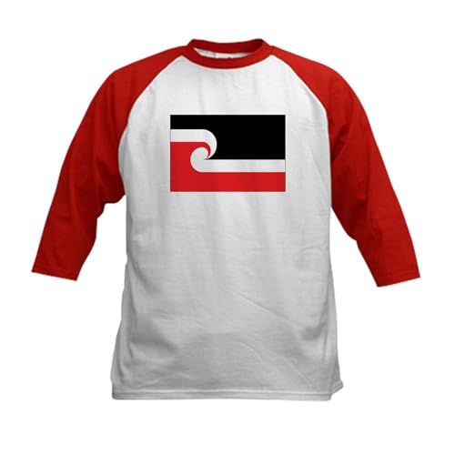 CafePress Maori Flag Kids Baseball Jersey Kids Cotton Baseball Jersey, 3/4 Raglan Sleeve Shirt