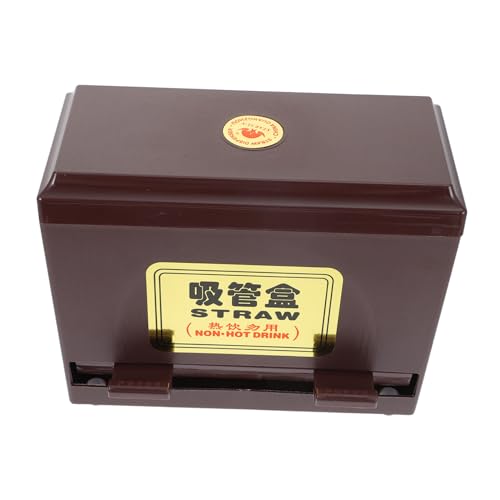 Cabilock Pressing Type Straw Box Outlet Plastic Straw Dispenser Container for Restaurants and Snack Bars Non Slip Base Design