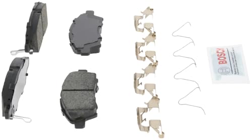 Image of BOSCH BE1592H Blue Ceramic Disc Brake Pad Set with Hardware - Front | Compatible with Select Nissan Versa, Versa Note