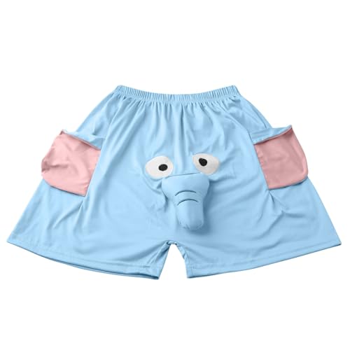wodceeke Mens Funny Elephant Pajama Shorts Big Nose and Ears Novelty Animal Sleep Shorts Press Sound PJ Bottoms3