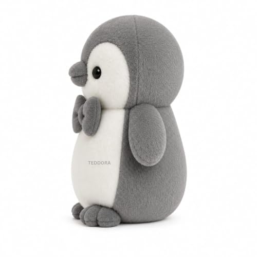 Image of Mr.Bow Pingo Soft Toy for Girls Boys Kids,Grey,Penguin Animal Plush Stuffed Baby Teddy Gift Birthday, 25 cm