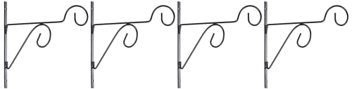 Image of Amazon Brand - Solimo Plant Hanger Brackets Wall Mounted Metal Hanging Hooks /Holder for Indoor Outdoor Planters (Black, Set of 4)