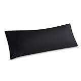 Picture of Bedsure Body Pillow Cover - Black Long Cooling Pillow Cases, 100% Rayon Derived from Bamboo, Soft & Breathable Body Pillowcase with Envelope Closure, Gifts for Women or Men, 1 Pack, 20x54 Inches