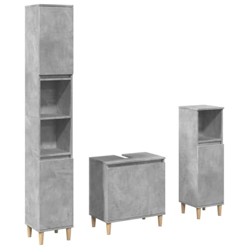 vidaXL Ensemble de Meubles de Salle de Bain 3 pcs Gris béton
