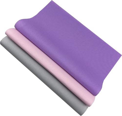 Image of KCS 3 pc of 15 inch x 18 inch(38cmx45cm) 18 Count Cross Stitch Cotton Aida Cloth Needlework Rolled Fabric Box,18CT,Light Grey+Pink+Lavender