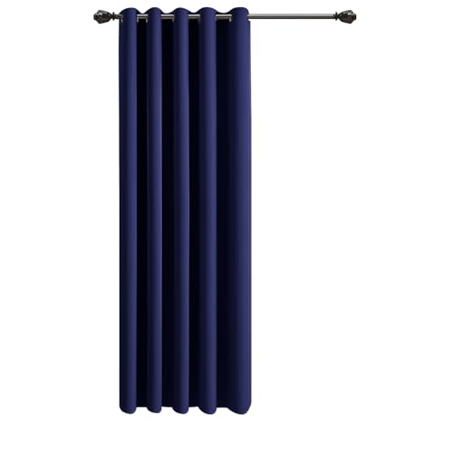 Imperial Rooms Eyelet Blackout Curtains for Living Room 66x84 Inch Navy Curtains for Bedroom Energy Saving Thermal Curtains One Panel with Tieback
