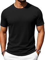 Soft fabric: Crafted from a fine, lightweight and breathable fabric, this men's T-shirt feels soft to the touch and offers comfortable wear during the sweltering summer months. Classic basic design: Featuring a minimalist monochrome design with a cla...