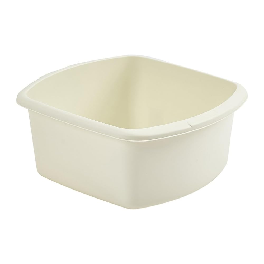 Small Washing Up Bowl Rectangular 7L Dish Washing Washtub Durable Plastic Cream Kitchen Sink Basin Cutlery Tidy