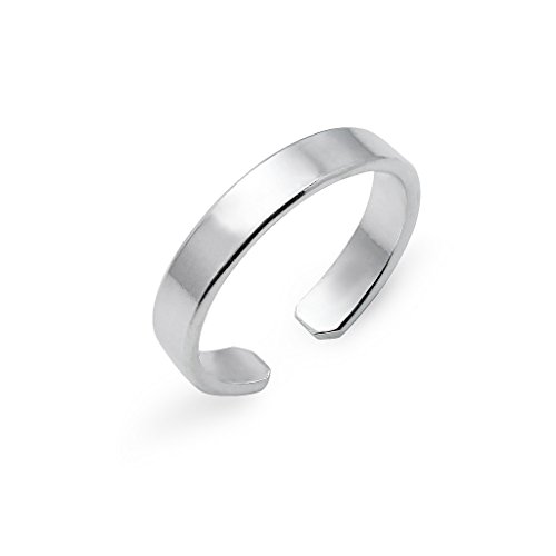 Silverline Jewelry 925 Sterling Silver Toe Ring, Minimalist Simple Adjustable Band Ring