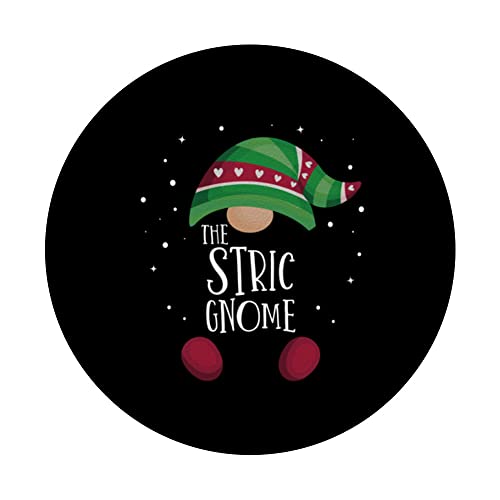 Stric Gnome Family Matching Christmas Pajamas Stric PopSockets Swappable PopGrip, Black - Image 3