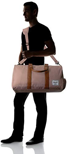 Herschel Novel Duffel Bag, Ash Rose/Tan Synthetic Leather, Classic 42.5L