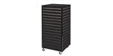 SSWBasics Black Metal Framed Rolling Slatwall Tower - Jewelry & Accessories Display - 23 5/8'W x 23 5/8'D x 52 1/4' H