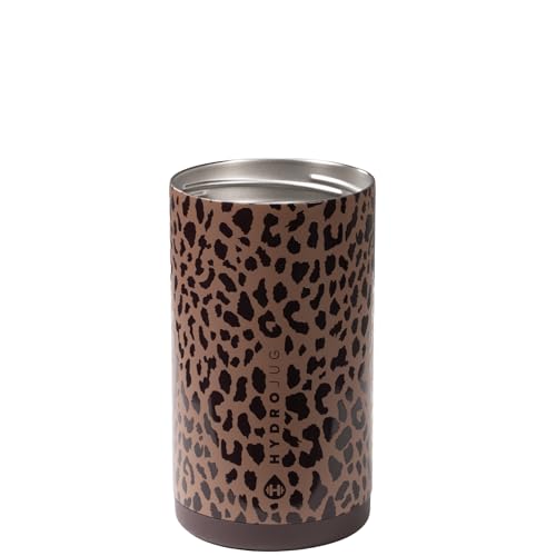 Image of HydroJug Tall Can Cooler 16 oz, Stainless Steel Can Holder, Brown Leopard
