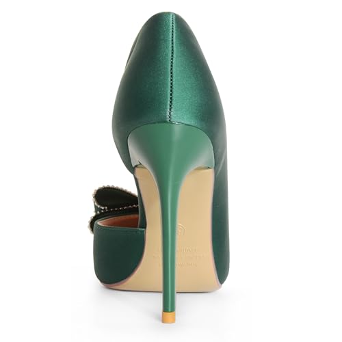ANN CREEK Women's Pumps High Heel Pointed Closed Toe Stiletto Heels for Women Bow Heeled Pumps Shoes Satin D'Orsay Wedding Prom Evening Dressy4