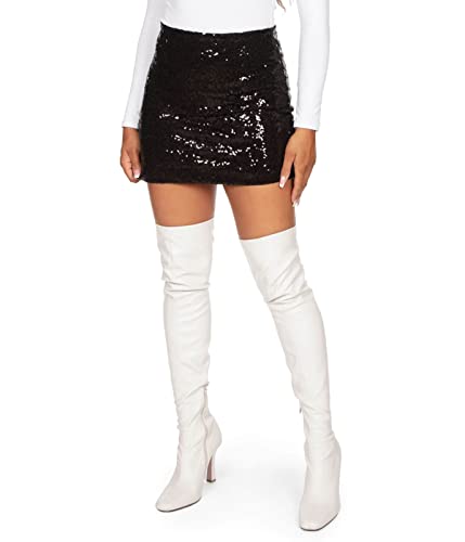 Image of Tipsy Elves Womens Sequin Skirts Sparkly Knee Length Concert Mini Skirt Shiny Dance Club Rave Party Skirt for Women