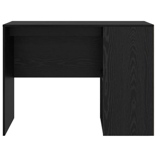 Bureau avec étagère aspect chêne noir 102x50cm compact