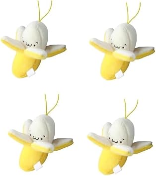 4Pcs Yellow Cute Banana Shape Pendant Birthday for Decoration 1.97 inches