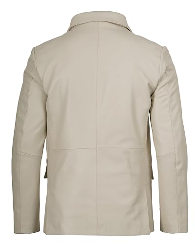 Image of fjackets Mens Leather Jacket - Real Lambskin Leather Blazer, Notched Collar Sport Coat for Men