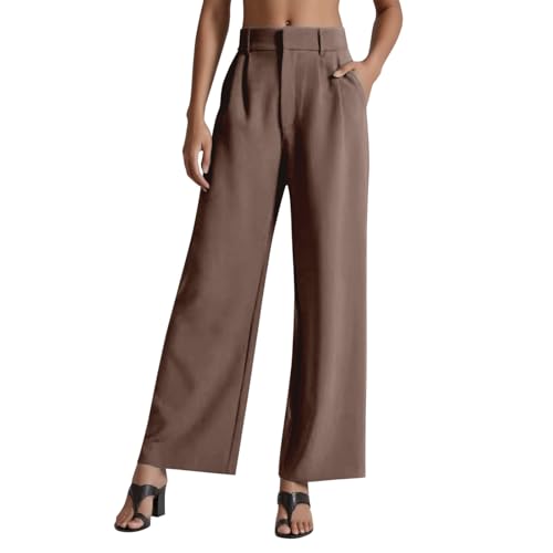 Pantalons pour femmes amples et fluides à taille haute élégante
