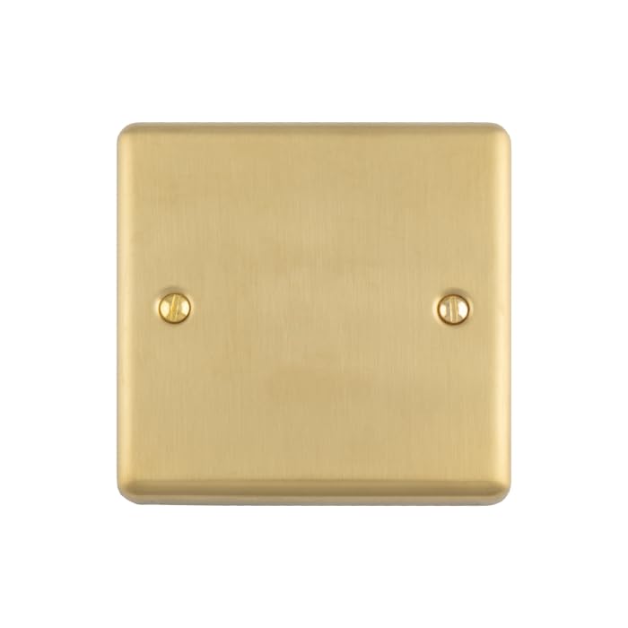 Kooples Hardware Enhance Decorative Single Blank Plate Modern Brushed Finish Durable Metal Wall Cover Sleek Minimalist Design (Satin Brass)