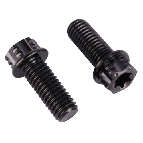 Image of 4Pcs Titanium Bolt Flange Torx Head M8 M10 x 20 25 30mm Screw Bolt for Motorcycle Car Modifications (Black, M8x20mm)