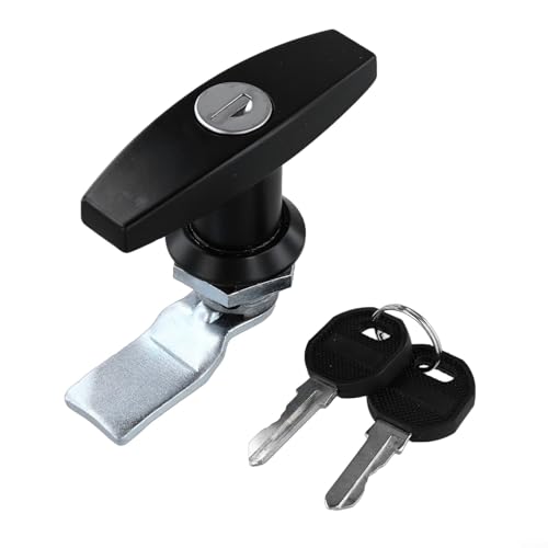 Robusta maniglia Tshape serratura per rimorchio e cassetta degli attrezzi da utilizzare in condizioni difficili (nero)