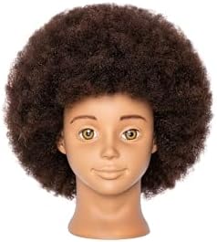 Mankainhead Mannequin Head Human Hair Doll Head Manikin Head Authenically-textured Hair for Girls Pratice Hair-styling Brading with Clamp Holder
