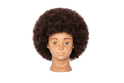 Mankainhead Mannequin Head Human Hair Doll Head Manikin Head Authenically-textured Hair for Girls Pratice Hair-styling Brading with Clamp Holder