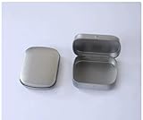 HONYUET Juego de 18 latas de metal con tapa, 60 x 45 x 15 mm, color plateado mate, multifuncional, caja de almacenamiento pequeña, caja de metal, caja para guardar el orden