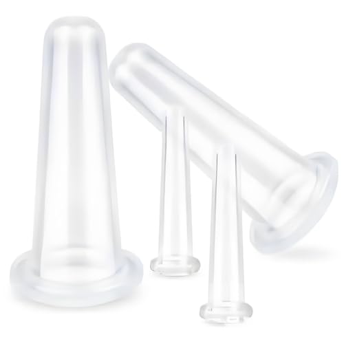Zenarao 4Pcs Transparent Massage Cupping Set Silicone Mini Facial Cups