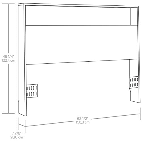 Sauder Hudson Court Headboard, L: 62.52" X W: 7.87" X H: 48.19", Charcoal Ash Finish #TOP2