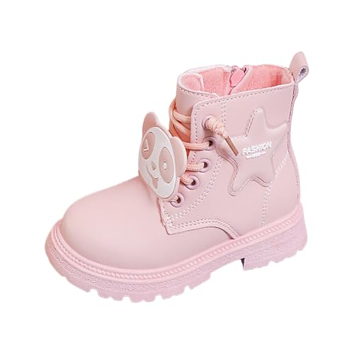 IWIHMIV Girls' Snow Boots Girls Ankle Boots Toddler Winter Shoes Kids Snow Boots Non Slip Outdoor Ankle Boots Girls' Boots
