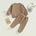 Tiaham Baby Boy Clothes Girl Outfits Fashion Sweatshirt Sweat Pant Kids Toddler Tops Pant Sets (Coffee, 12-18 Months)
