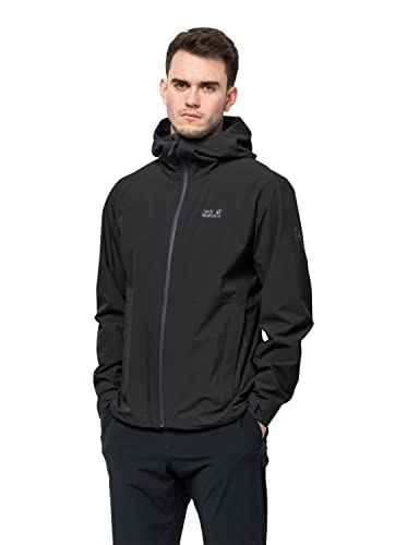 Jack Wolfskin Herren Pack & Go Shell M Jacke, Schwarz, L EU