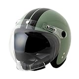 ISHINO SHOKAI バイク ヘルメット ジェット MAX-308 石野商会 スモールジョンジェット SG規格 PSC規格 M(54〜57cm未満程度) オーガニックグリーン/ブラック