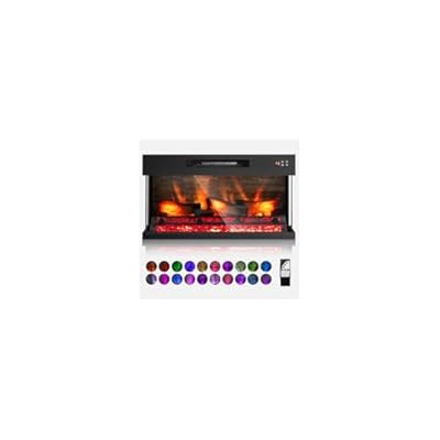 ROVSUN 36 Inch 3-Sided Glass Electric Fireplace Insert, Electric Fireplace Heater with Remote Control, Wall Mounted and Recessed Fireplace with 8H Timer, 20 Flame Color for Indoor Use, Office, Bedroom