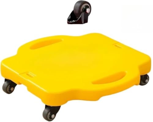 BRZU 子供用四輪屋外スポーツスクーター 幼稚園、幼児教育、感覚トレーニング器具 バランススクーター スクーター 室内/屋外用旅行玩具 (イエロー,M)