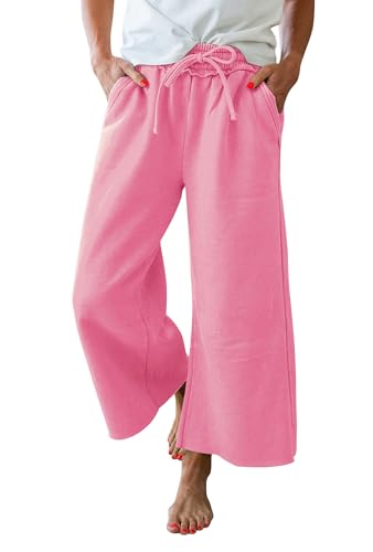 miduo Womens Fashion Spring Elastic High Waist Capri Pant Drawstring