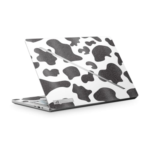 Glossy Glitter Laptop Skin Compatible with Asus ROG Zephyrus G14 (2025) - Cow Print - Premium 3M Vinyl Protective Wrap Decal Cover - Easy to Apply | Crafted in the USA by MightySkins