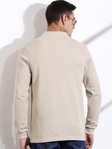 Image of Thomas Scott Men's | Solid | Full Sleeve | Regular Fit | Cotton Blend | Polo Collar | Casual Tshirt