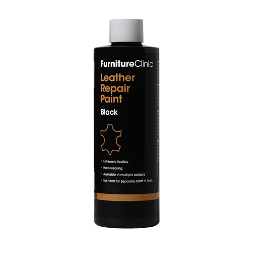 Furniture Clinic Leather Repair Paint & Dye | Self Seal Colourant for Quick and Easy Leather Repair | Suitable for Leather Sofas, Leather Car Seat, Shoes, Handbag, and More (Black, 50ml)