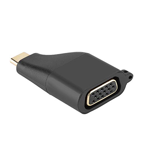 ASHATA USB-C to VGA Adapter, USB 3.1 Type C Male to VGA Adapter 1080P 60Hz Converter, Portable High Speed USB C VGA Converter for Laptop and Cell Phone with Type C Interface Black