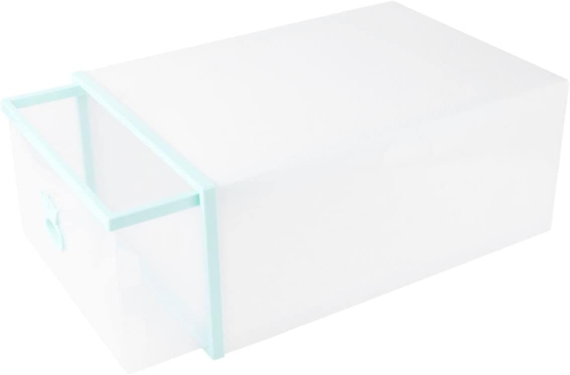 Transparent Drawer-style Shoes Holder with Easy Assembly Stackable Plastic Shoe Storage Box for Men and Women Container