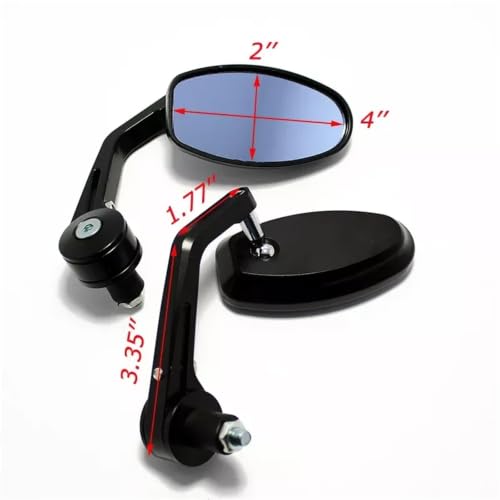 Espejo retrovisor de motocicleta extremo barra negro para manillar de Street 1050 2 Uds 2