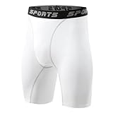 コンプレッション ショーツ メンズ ショート パワー パンツ コンプレッション タイツ [UVカット + 吸汗速乾] 五分丈 ホワイト 3325wh-M