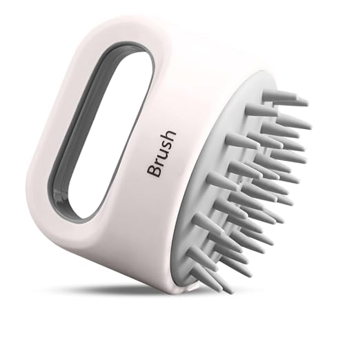 Cepillo de masaje de silicona para cuero cabelludo, cepillo de masaje para el cuero cabelludo, cepillo de champú, reduce la caspa, cepillo de champú relajante (húmedo y seco) para exfoliar y masajear